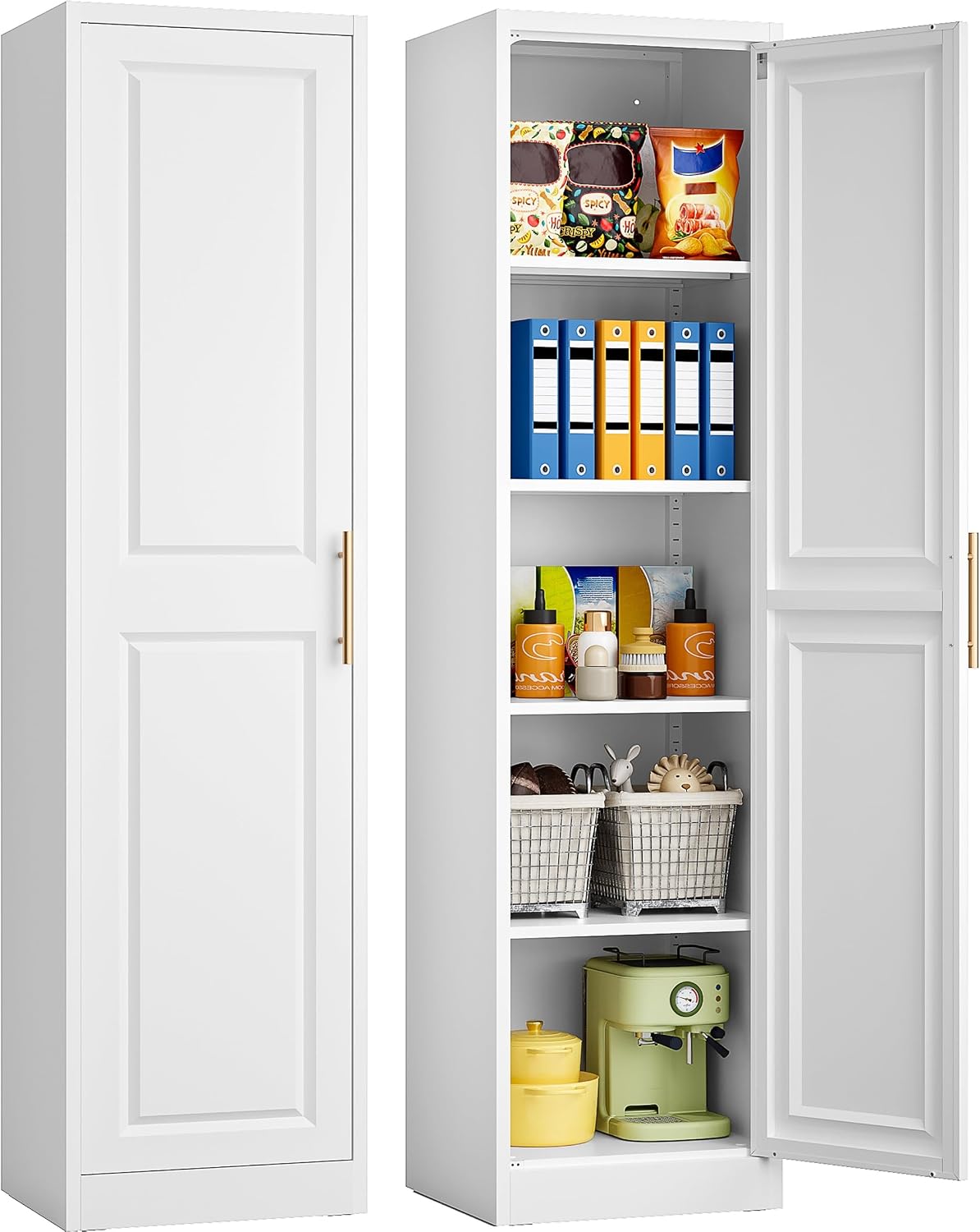 Kitchen Gadgets Storage - Tall Narrow Storage Cabinet With One