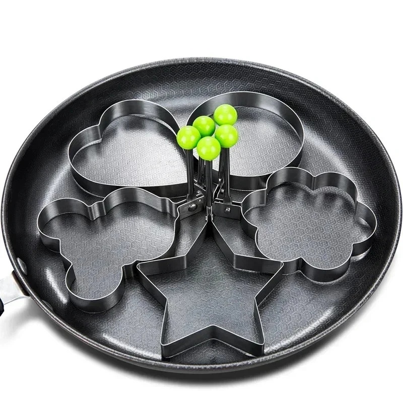 Kitchen Gadgets Must Have - 1-3pcs Stainless Steel Heart-Shaped Fried Egg