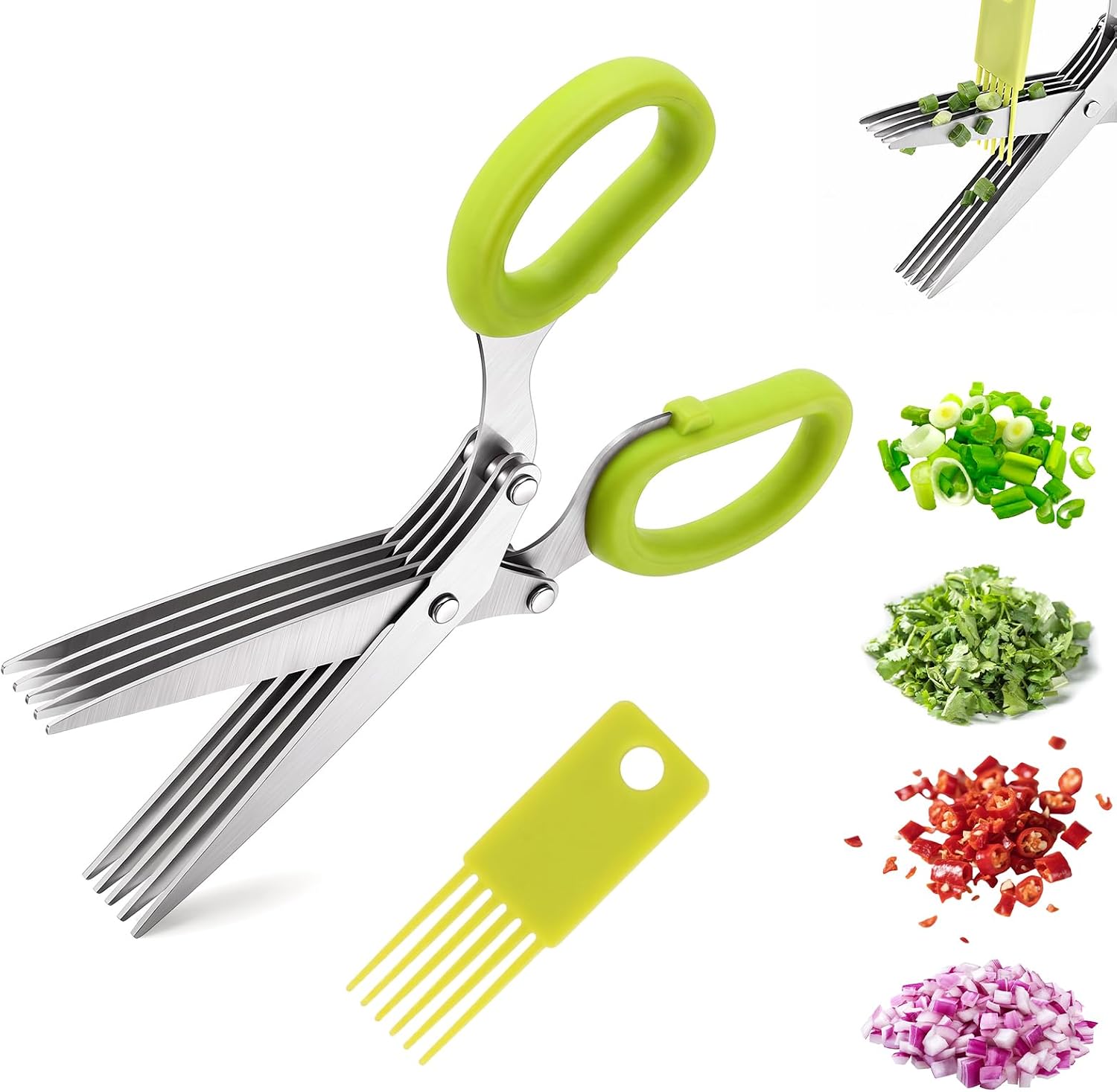 Herb Scissors 5 Blade - 2027 New Herb Scissors with 5