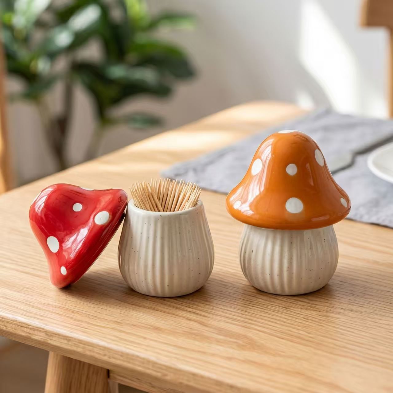 Cartoon Mushroom Ceramic Stora - огляд і ціна Kitchen Gadgets Storage