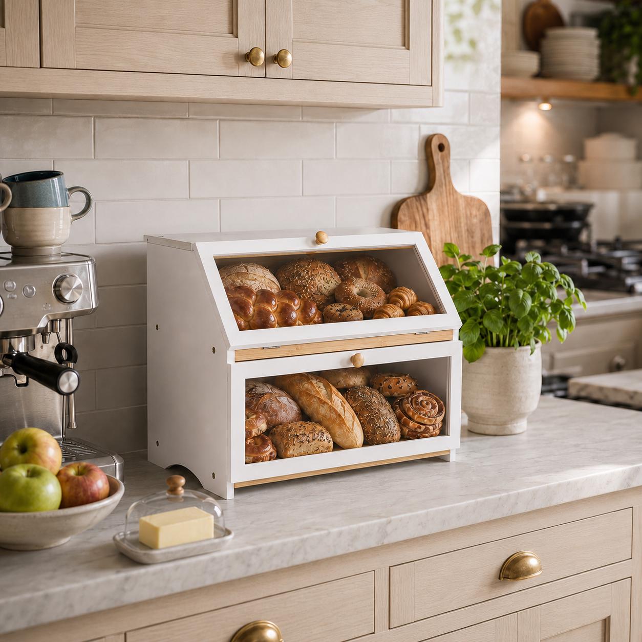 HOMEKOKO Double Layer Bread Bo - огляд і ціна Kitchen Gadgets Storage