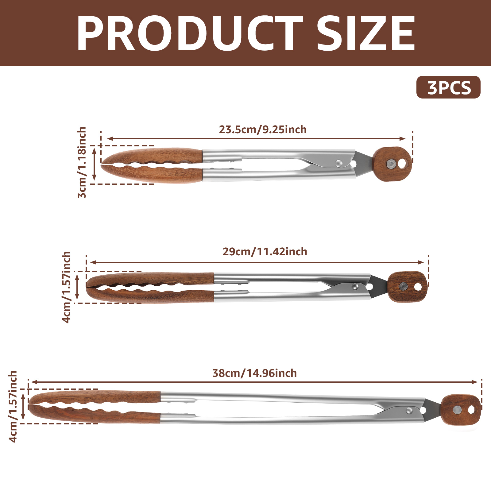 2/3 Pcs Food Tongs Walnut Wood - огляд і ціна Kitchen Gadgets That Make Life Easier