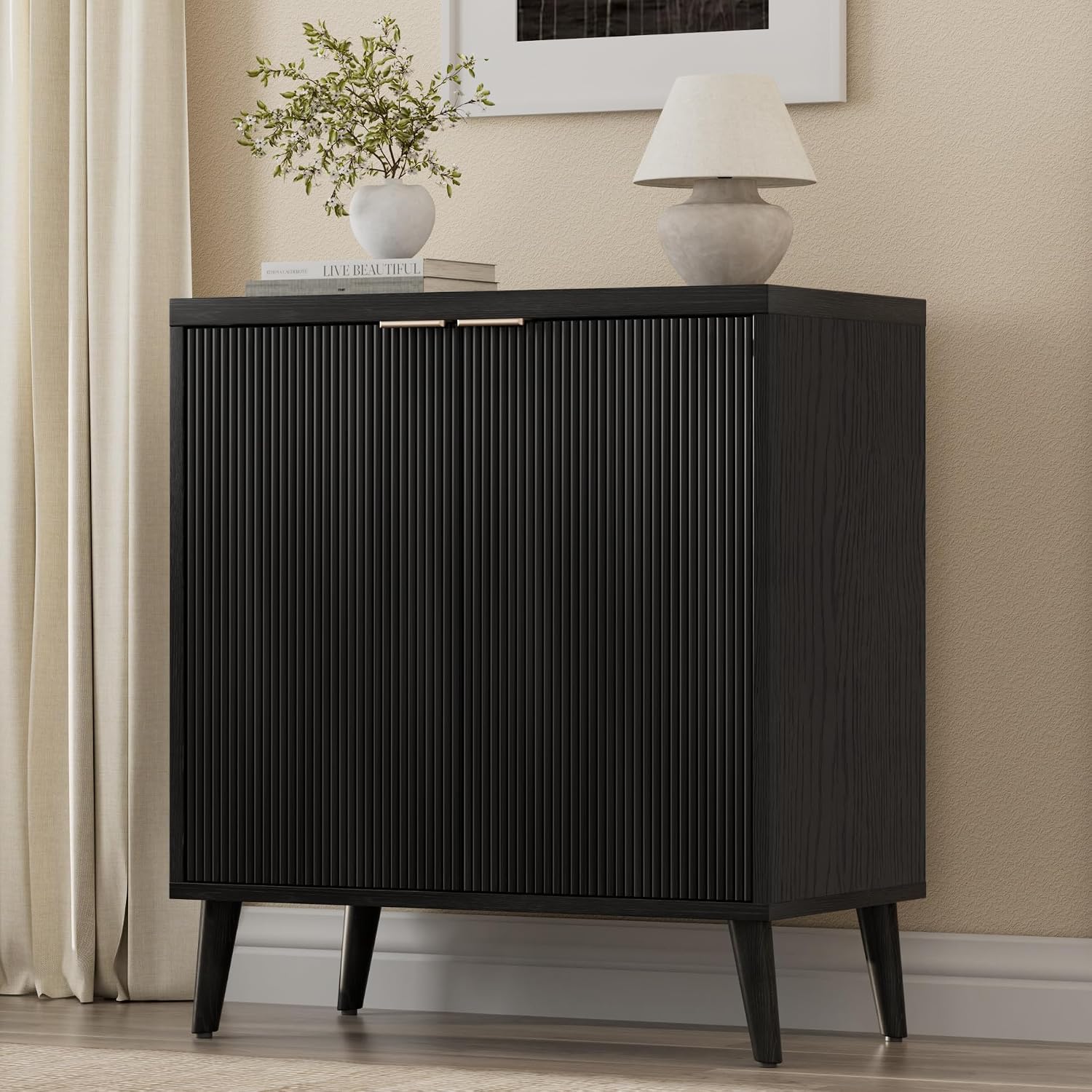 Fluted Buffet Cabinet With Sto - огляд і ціна Kitchen Gadgets Storage