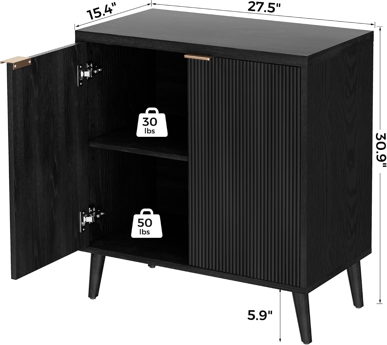 Fluted Buffet Cabinet With Sto - огляд і ціна Kitchen Gadgets Storage