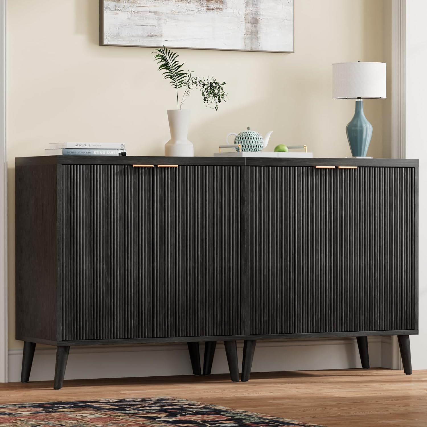 Fluted Buffet Cabinet With Sto - огляд і ціна Kitchen Gadgets Storage