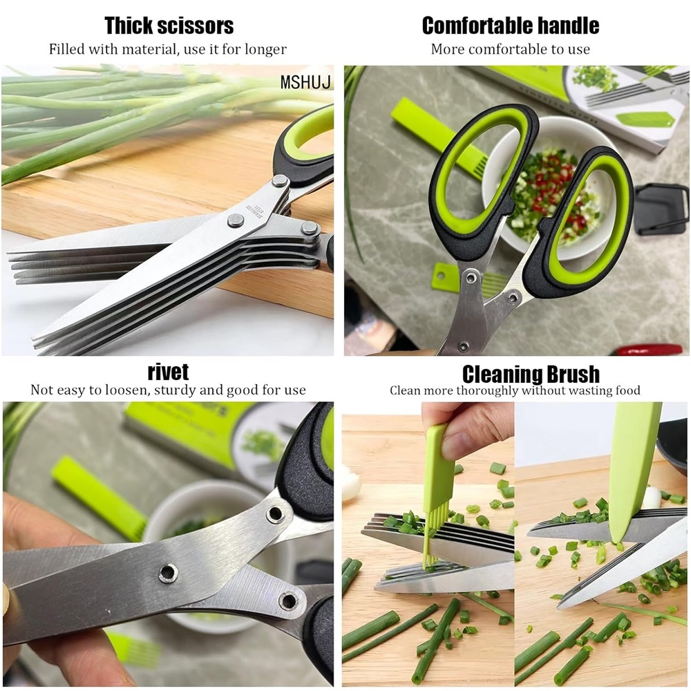Multilayer Scissors Kitchen Sc - огляд і ціна Herb Scissors 5 Blade