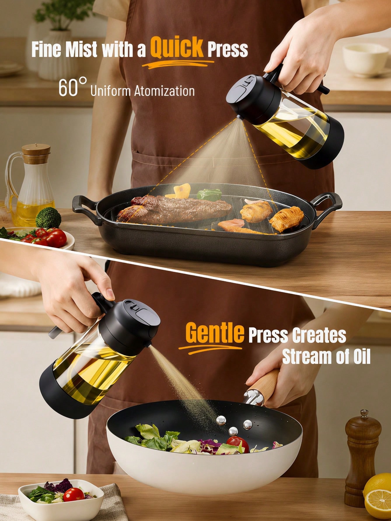 2PCS 2-In-1 Oil Sprayer & Pour - огляд і ціна Kitchen Gadgets Must Have