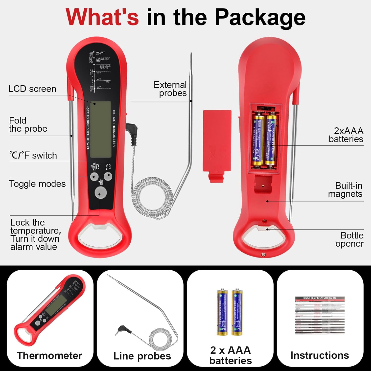 Long Cable Professional Meat T - огляд і ціна Meat Thermometer